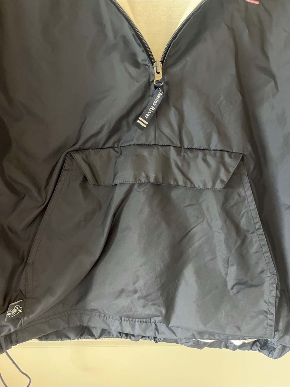 Vintage Charles River Apparel Navy Windbreaker with Pink Delta Gamma Embroidery - Picture 5 of 5